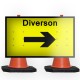 Diversion Right Cone Sign
